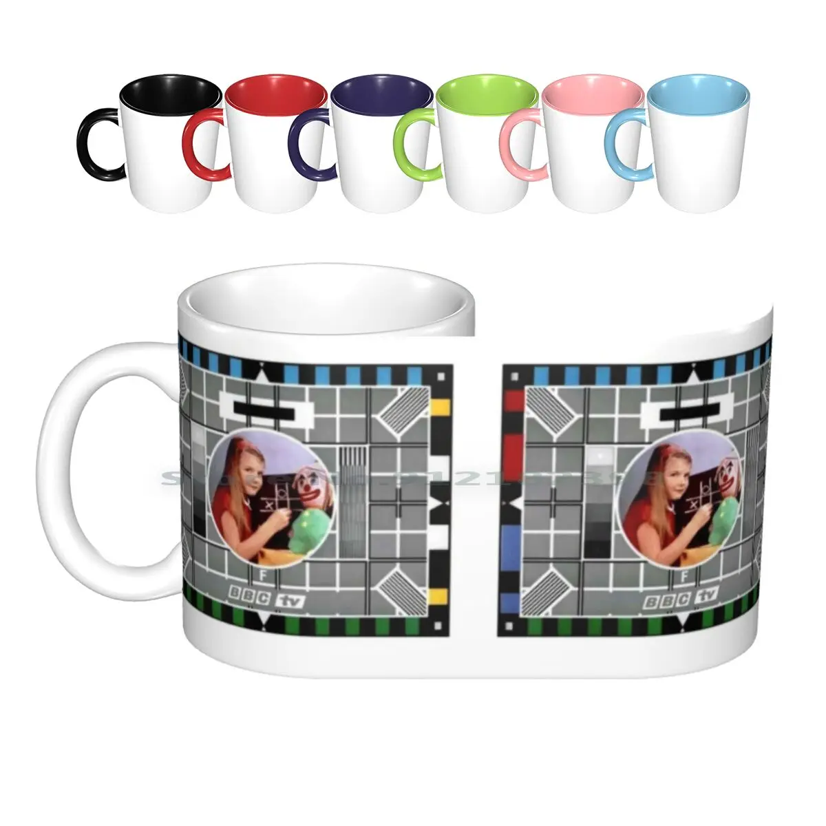 Классические керамические кружки с надписью BBC Test card кофейные чашки кружка для