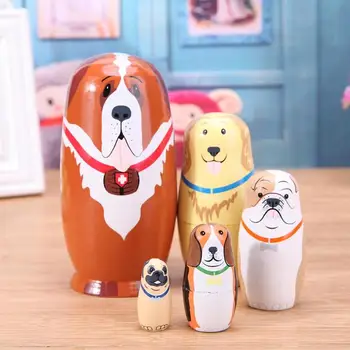 5pcs Basswood Dog Type Matryoshka Dolls Handmade Russian Nesting Dolls Gift 
5pcs Basswood Dog Type Matryoshka Dolls Handmade Russian Nesting Dolls Gift