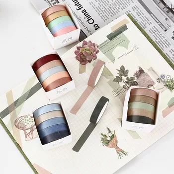 5 Pcs/Set Solid Color Decorative Washi Tape Paper Adhesive Tape DIY School Supplies Stationery Scrapbooking Masking Tape Sticker
5 Pcs/Set Solid Color Decorative Washi Tape Paper Adhesive Tape DIY School Supplies Stationery Scrapbooking Masking Tape Sticker