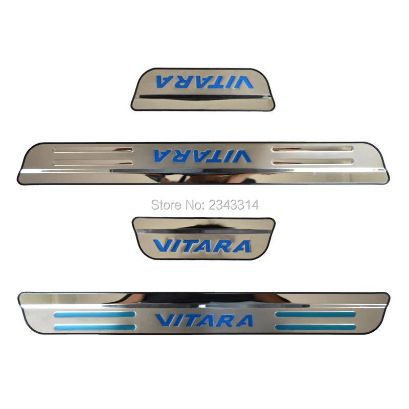 For Suzuki Vitara 2015-2021 Accessories Stainless Door Sill Kick Scuff Plate Guard Pedal Protector Trim Step Cover Car Styling For Suzuki Vitara 2015-2021 Accessories Stainless Door Sill Kick Scuff Plate Guard Pedal Protector Trim Step Cover Car Styling