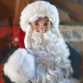 Christmas Santa Claus Wig and Beard Curly Long White Holiday Costume Hairpiece Santa Beard Cosplay Wigs Xmas Pelucas
Christmas Santa Claus Wig and Beard Curly Long White Holiday Costume Hairpiece Santa Beard Cosplay Wigs Xmas Pelucas