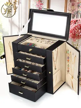 Multifunctional jewelry box Korea Princess jewelry large capacity jewelry storage box European ring box gifts make up organizer 
Multifunctional jewelry box Korea Princess jewelry large capacity jewelry storage box European ring box gifts make up organizer