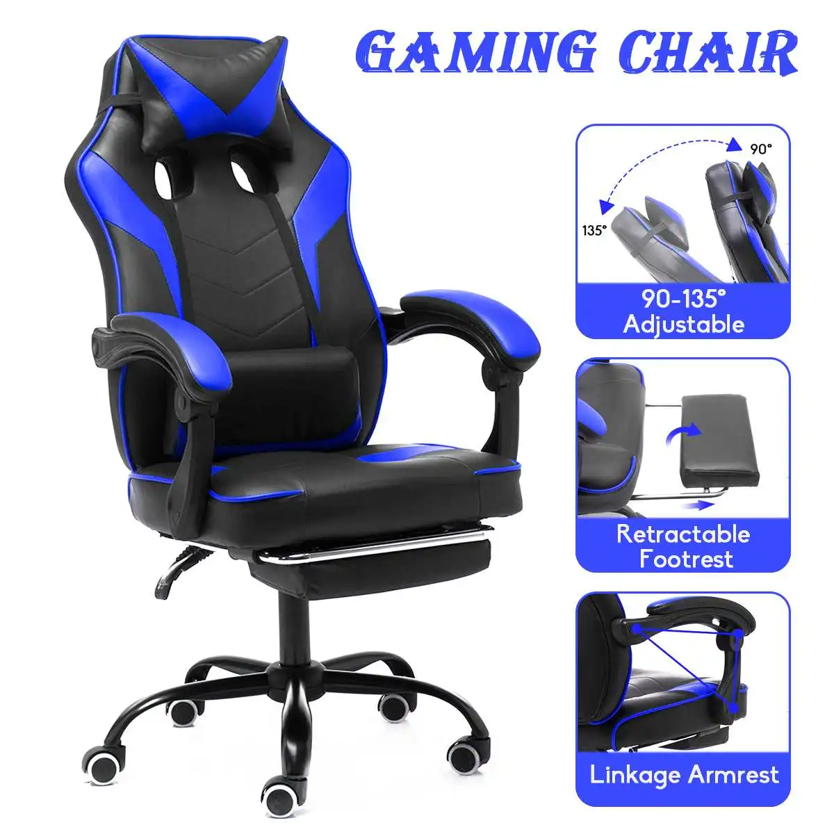 Computer Office Executive Chair Ergonomic Leather Reclining Office Furniture Lift Computer Gaming Chair Armchair with Footrest Computer Office Executive Chair Ergonomic Leather Reclining Office Furniture Lift Computer Gaming Chair Armchair with Footrest