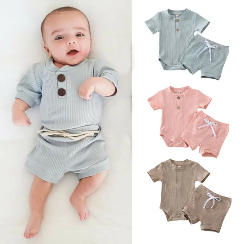 Infant Newborn Kid Baby Boy Girl Clothes Knitted Solid Bodysuit Shorts Outfits Summer Short Sleeve Set Casual Clothing 0-24M
Infant Newborn Kid Baby Boy Girl Clothes Knitted Solid Bodysuit Shorts Outfits Summer Short Sleeve Set Casual Clothing 0-24M