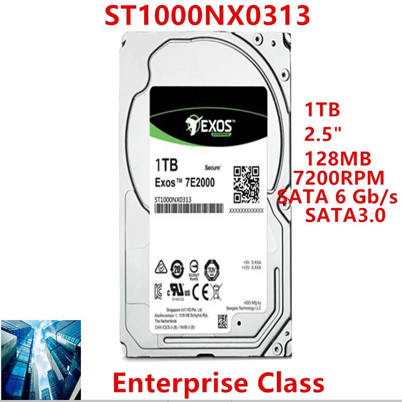 

New Original HDD For Seagate 1TB 2.5" SATA 6 Gb/s 128MB 7200RPM For Internal HDD For Enterprise Class HDD For ST1000NX0313