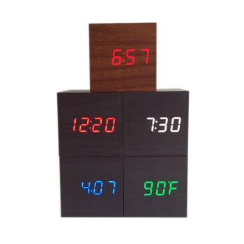 Mini cube sound control alarm clocks wooden clocks LED display cute desk Clock digital clocks AJ6029
Mini cube sound control alarm clocks wooden clocks LED display cute desk Clock digital clocks AJ6029