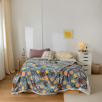 Soft Warm Flannel Blanket Winter Coral Fleece Yellow Flower Plaid Single King SizeThow blankets and bedspreads 220 * 230
Soft Warm Flannel Blanket Winter Coral Fleece Yellow Flower Plaid Single King SizeThow blankets and bedspreads 220 * 230