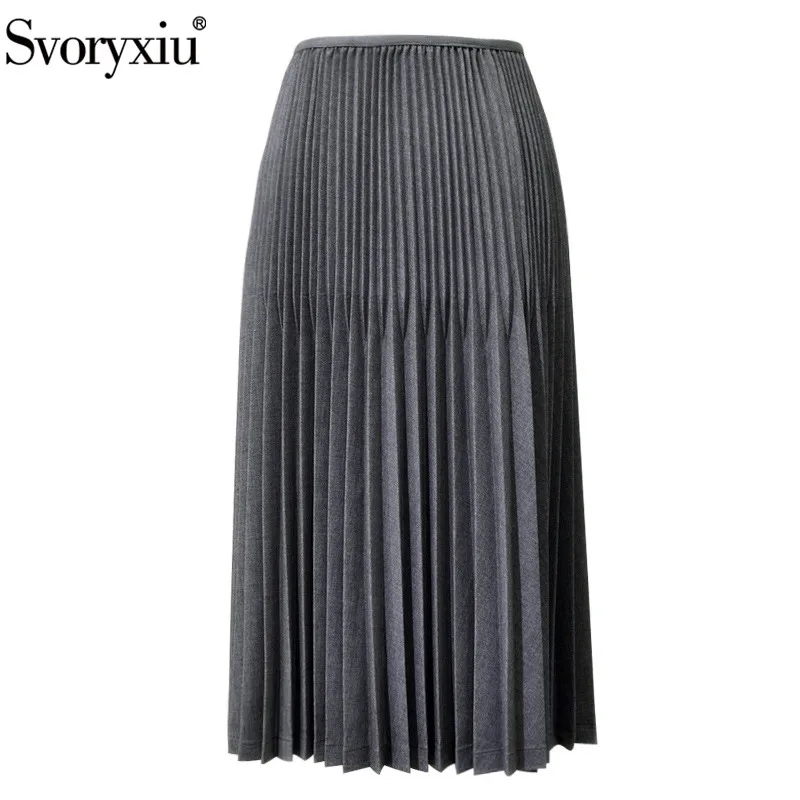 Svoryxiu Fashion Designer Spring Summer Pleated Skirt Women's Elastic High Waist Solid Office Lady Midi Skirt Female
Svoryxiu Fashion Designer Spring Summer Pleated Skirt Women's Elastic High Waist Solid Office Lady Midi Skirt Female