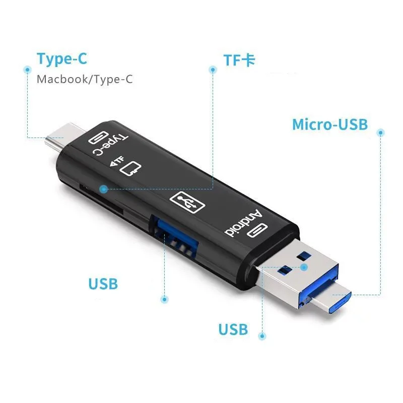 Multi-function card reader Type-C/Micro USB/OTG Card For SD Card TF Card With USB Port Adapter/Card Reader
Multi-function card reader Type-C/Micro USB/OTG Card For SD Card TF Card With USB Port Adapter/Card Reader