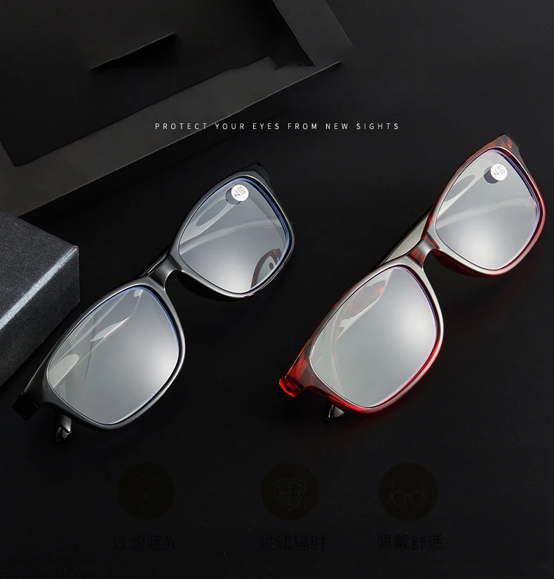 Owalne okulary do czytania + 100 + 150 + 200 kobiety mężczyźni przezroczysty czarny różowy niebieski 9 H3e86a869e9a341d4b09f0ce46ff36e46y
