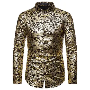 2019 Men Long Sleeve Shirt Fashion Streetwear Social Clothing Hot Stamping Printed Slim Fit Casual Tops Hip Hop Nightclub Tops 
2019 Men Long Sleeve Shirt Fashion Streetwear Social Clothing Hot Stamping Printed Slim Fit Casual Tops Hip Hop Nightclub Tops