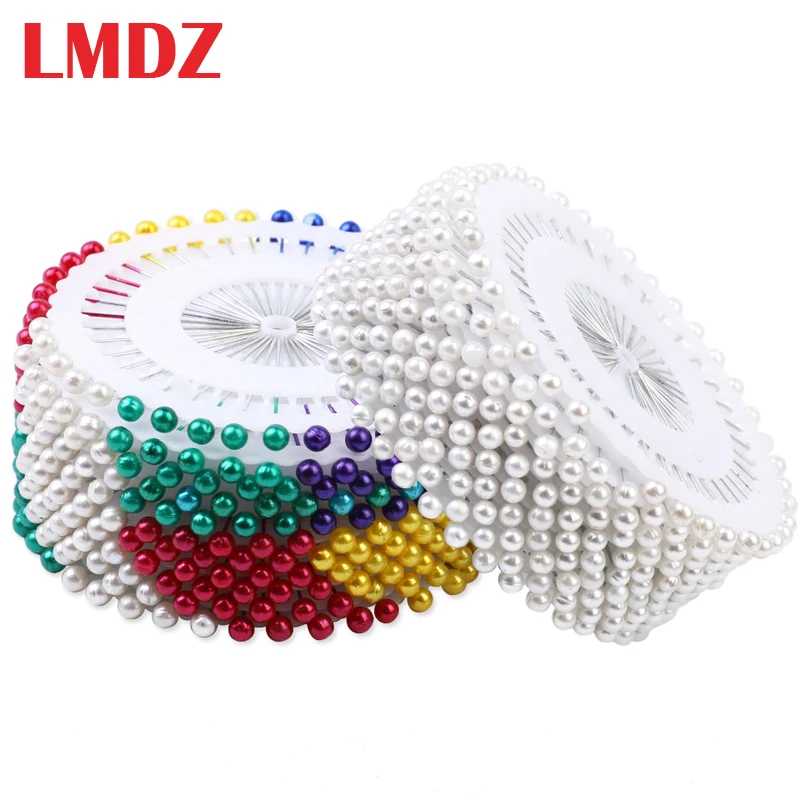 

LMDZ 40/120/240/480Pcs Sewing Pins Straight Pins Head Pins Colorful White Round Pearl Head Dressmaking Quilting Pins for Crafts