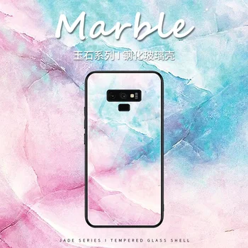 Case For Samsung S8 S9 S10 Plus S7 Edge Marble Pattern Tempered Glass Soft TPU Back Cover Phone Cases For Galaxy Note 8 9 10