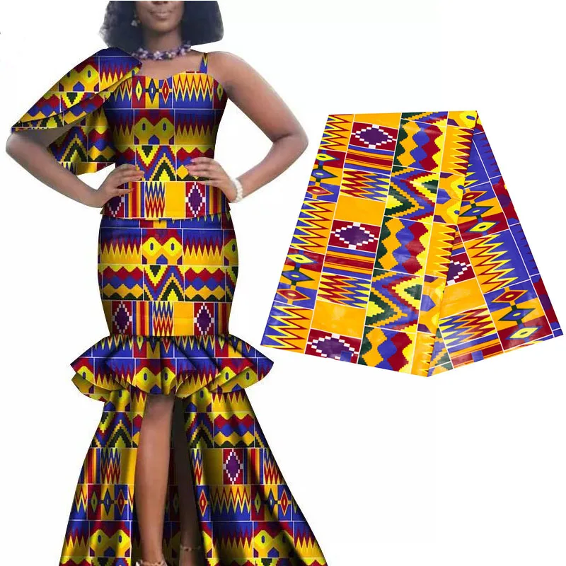 

2020 Africa Ankara Kente batik fabric real wax pagne 100% cotton best quality African starched tissu sewing for dress crafts DIY