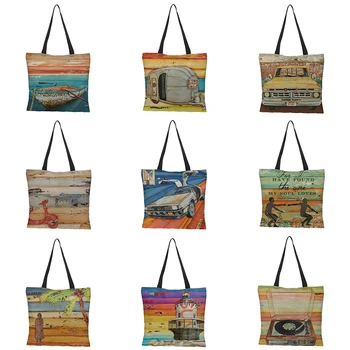 2020 New Fashion Double-sided Leisure landscape pattern linen Women Large Shopping Bag Tote Sholder Bag for Lady Linen Handbag 
2020 New Fashion Double-sided Leisure landscape pattern linen Women Large Shopping Bag Tote Sholder Bag for Lady Linen Handbag