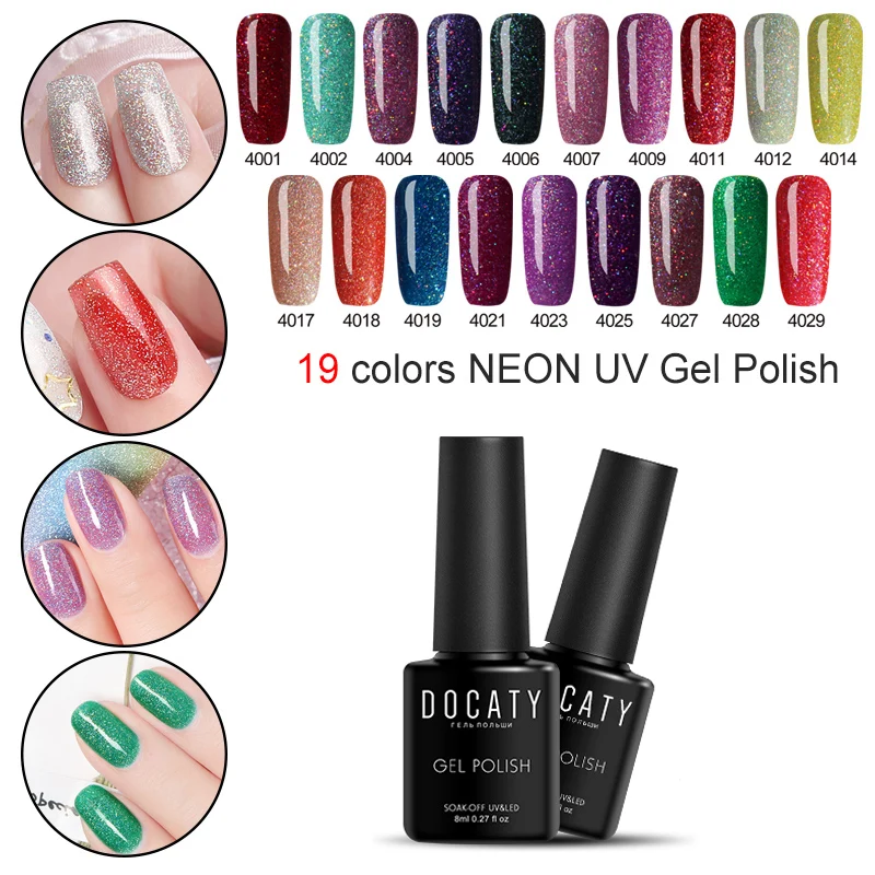 Docaty Neon Gel Polish Nail Hybrid Varnish Manicure Glitter Purple Blue Vernish Soak Off Lacquer for Nail Art Gel Color 19 Color
Docaty Neon Gel Polish Nail Hybrid Varnish Manicure Glitter Purple Blue Vernish Soak Off Lacquer for Nail Art Gel Color 19 Color