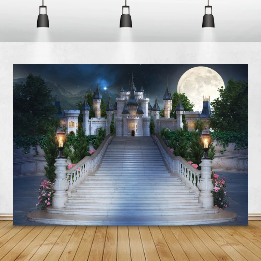 Fairytale Castle Night Scene Princess Portrait Photograph Backdrop Baby Shower Birthday Photocall Poster Family Photo Background
Fairytale Castle Night Scene Princess Portrait Photograph Backdrop Baby Shower Birthday Photocall Poster Family Photo Background