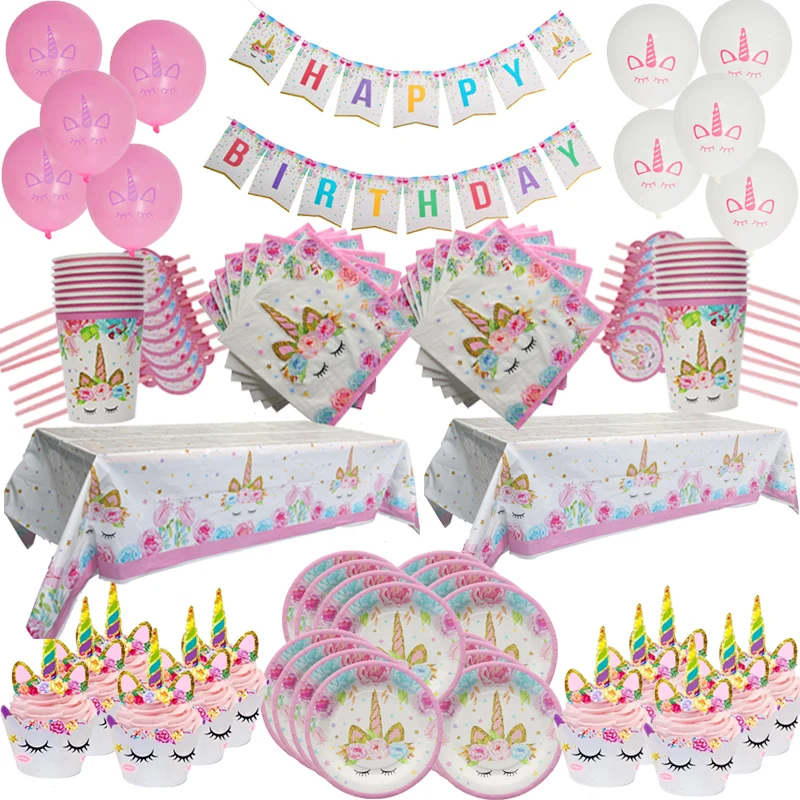 93pcs/lot Unicorn Decoration Disposable Tableware Kit Paper Plate Napkin Cup Baby Girl Birthday Decor Baby Shower Party Supplies
93pcs/lot Unicorn Decoration Disposable Tableware Kit Paper Plate Napkin Cup Baby Girl Birthday Decor Baby Shower Party Supplies