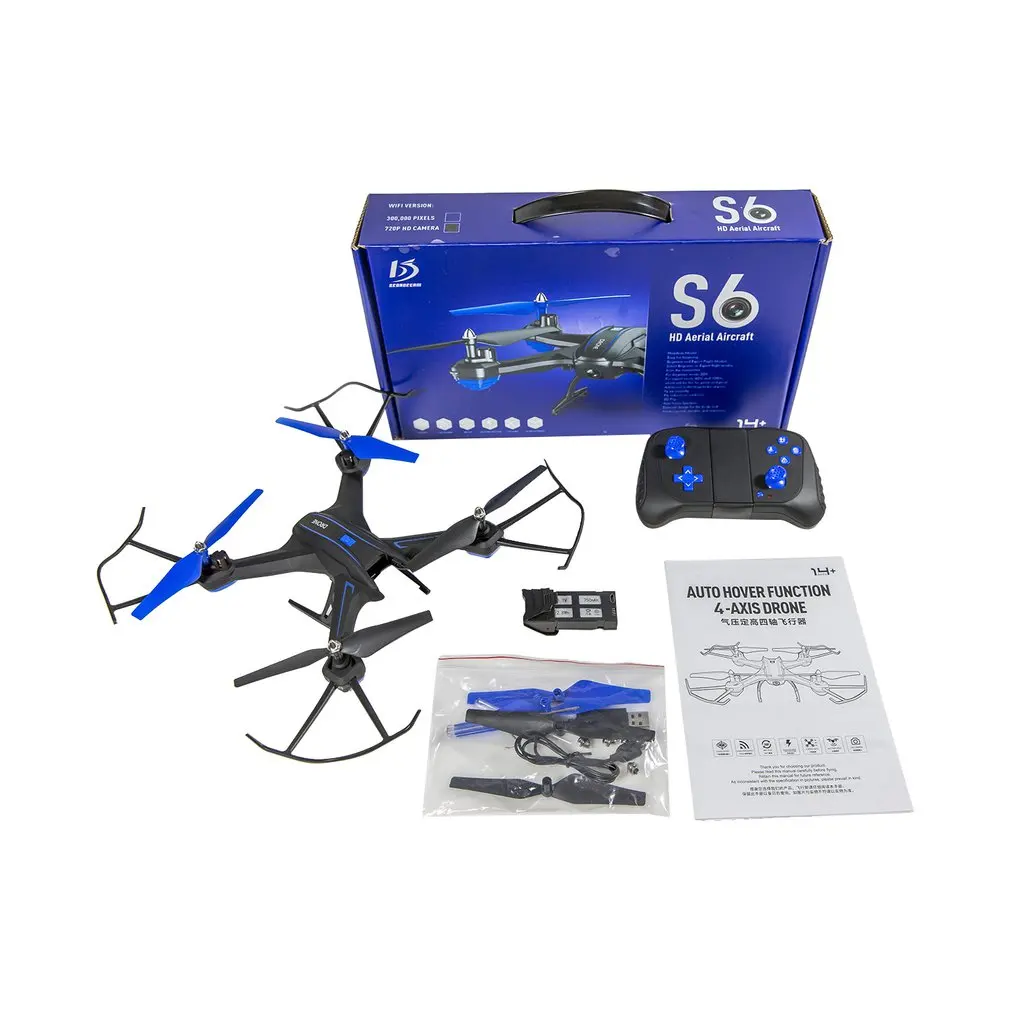 S6W-2 Smart RC Drone Aircraft with Wifi FPV 2MP HD Wide Range Camera Altitude Hold 3D Flips Headless Mode
S6W-2 Smart RC Drone Aircraft with Wifi FPV 2MP HD Wide Range Camera Altitude Hold 3D Flips Headless Mode