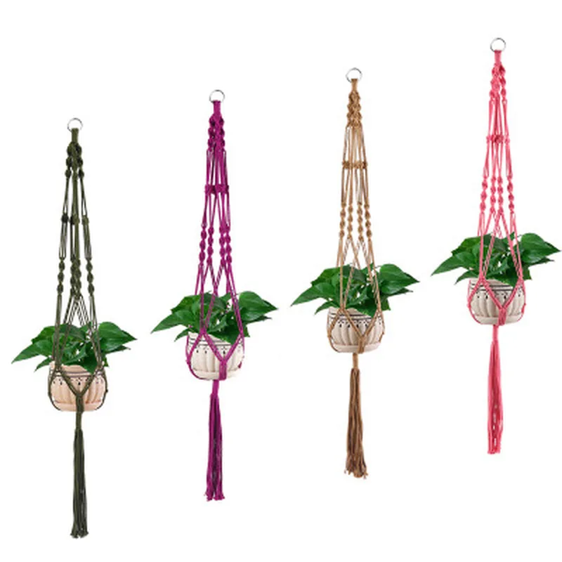Hot Selling Colorful Lace Hand-woven Cotton Rope Plant Hanging Flower Pot Hanging Basket for Garden Home Decoration
Hot Selling Colorful Lace Hand-woven Cotton Rope Plant Hanging Flower Pot Hanging Basket for Garden Home Decoration