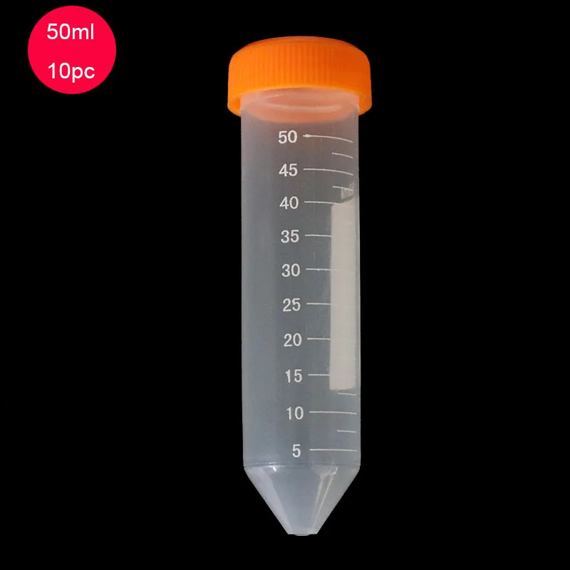 10pc 50 Ml Plastic Screw Cap Sharp-bottom Centrifuge Tube with Scale Independent Centrifuge Tube Laboratory Accessories
10pc 50 Ml Plastic Screw Cap Sharp-bottom Centrifuge Tube with Scale Independent Centrifuge Tube Laboratory Accessories