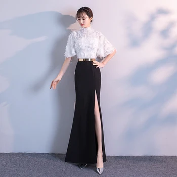 Patchwork Trumpet Party Prom Dress Women Elegant Large Size 3XL Tassel Cheongsam Qipao Exquisite Butterfly Sleeve Robe De Soiree 
Patchwork Trumpet Party Prom Dress Women Elegant Large Size 3XL Tassel Cheongsam Qipao Exquisite Butterfly Sleeve Robe De Soiree