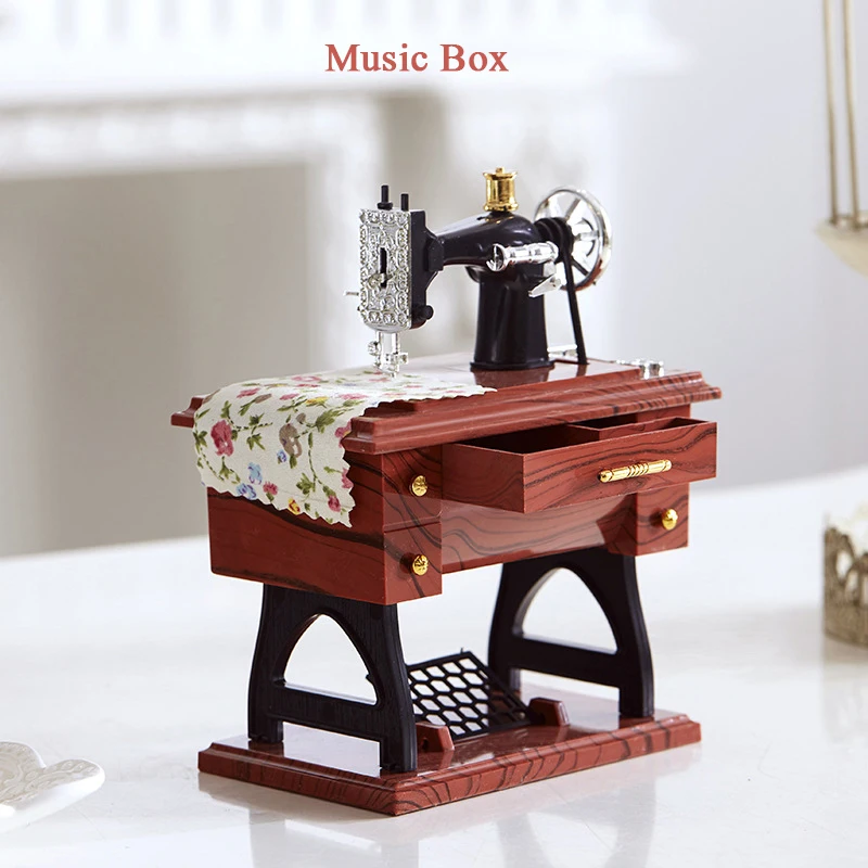 Music Box Mini Sewing Machine Model Retro Wonderful Sewing Model Winding Music Box Home Decor New Year Valentine'S Day Gift
Music Box Mini Sewing Machine Model Retro Wonderful Sewing Model Winding Music Box Home Decor New Year Valentine'S Day Gift
