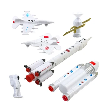 1 Set 7pcs Aviation Model Exploration Rocket Toy Space Shuttle Space Satellite Set Airplane Model Aircraft Model