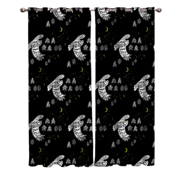 Owl Flying In The Night Window Curtains Living Room Fabric Drapes Curtain Home Draperies Curtains for Kitchen 
Owl Flying In The Night Window Curtains Living Room Fabric Drapes Curtain Home Draperies Curtains for Kitchen