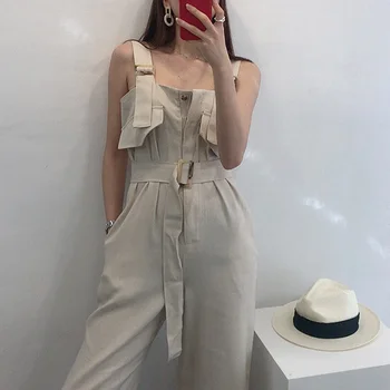 Spring Summer Women Rompers Jumpsuit Casual Loose Overalls Solid Pockets Rompers Jumpsuit Cropped Pants with belt ka807
Spring Summer Women Rompers Jumpsuit Casual Loose Overalls Solid Pockets Rompers Jumpsuit Cropped Pants with belt ka807