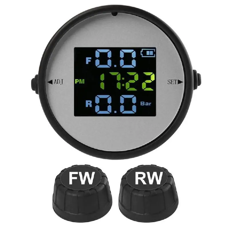 Wireless LCD Motorcycle Tire Pressure Monitoring System TPMS External Sensor Realtime Monitor Time Display Tire Pressure Gauge
Wireless LCD Motorcycle Tire Pressure Monitoring System TPMS External Sensor Realtime Monitor Time Display Tire Pressure Gauge