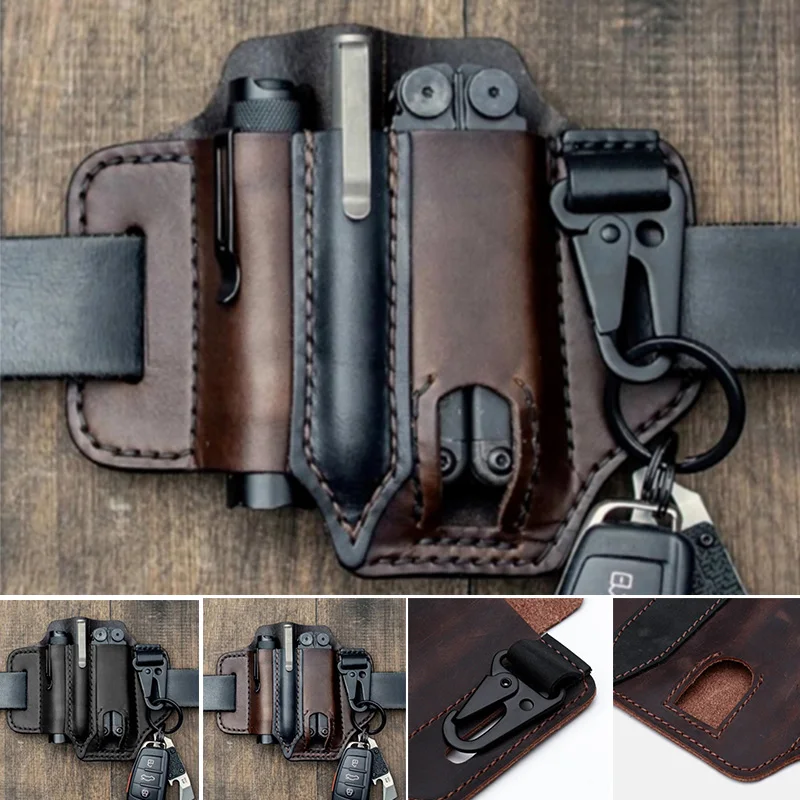 Multitool Leather Pocket Organizer Storage Waist Bag Multitool Leather Pocket Organizer Storage Waist Bag