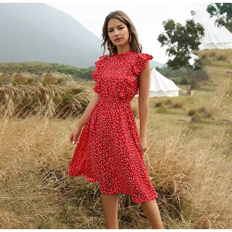 Dress Women Elegant Summer Floral Print Ruffle A-line Sundress Casual Fitted Clothes To Knees 2023 Red Dresses For Women
Dress Women Elegant Summer Floral Print Ruffle A-line Sundress Casual Fitted Clothes To Knees 2023 Red Dresses For Women