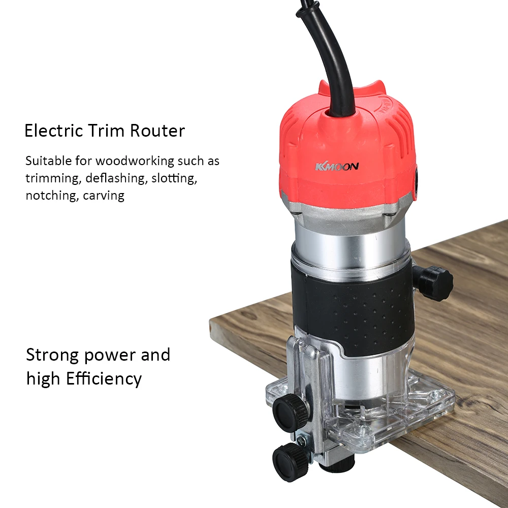 KKmoon 800W Trim Router Transparent Base Edge Guide Wood Laminate Electric Trimmer Router Woodworking Trimming Slotting Tools
KKmoon 800W Trim Router Transparent Base Edge Guide Wood Laminate Electric Trimmer Router Woodworking Trimming Slotting Tools