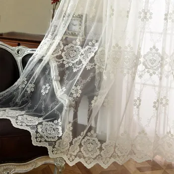 White European Turkish Embroidered Craft Window Screen High-grade Rope Embroidered Tulle Curtain Finished Voile AG548#4
White European Turkish Embroidered Craft Window Screen High-grade Rope Embroidered Tulle Curtain Finished Voile AG548#4