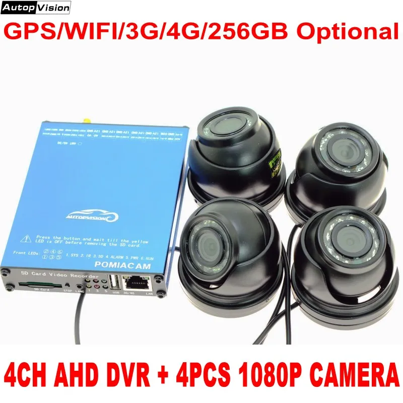 

4CH AHD DVR 4G Bus Car DVR Vehicle Mobile 1080P SD Card CCTV Video Surveillance System with WIFI GPS tracking SDVR104 DHL Free