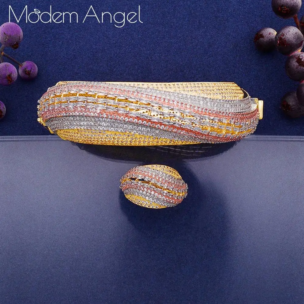 Фото ModemAngel роскошный Африканский браслет кольцо наборы модные Дубай | Ювелирные наборы (4000305886348)