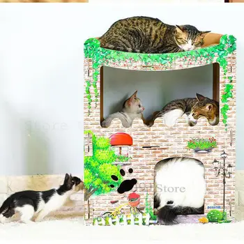 Cat Double Cat House Villa Villa's Cat Scratch Board Grinding Claws, Large Corrugated Cat Litter
Cat Double Cat House Villa Villa's Cat Scratch Board Grinding Claws, Large Corrugated Cat Litter