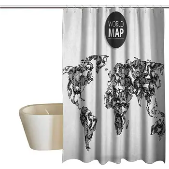 Wanderlust Tropical Shower Curtain for Bathroom Modern Elements of Infographics Octopus Animal and The World Map Communication
Wanderlust Tropical Shower Curtain for Bathroom Modern Elements of Infographics Octopus Animal and The World Map Communication