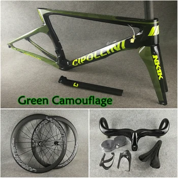 Green Camouflage T1000 3K MCipollini NK1K carbon road frame Cipollini carbon Handlebar Saddle Bottle cages packaged for sale
Green Camouflage T1000 3K MCipollini NK1K carbon road frame Cipollini carbon Handlebar Saddle Bottle cages packaged for sale