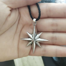 Cxwind ファッションラウンドディスク刻まコンパスネックレスペンダントイスラム教徒コーランアッラーレトロ女性スタークロスペンダントジュエリ(China)