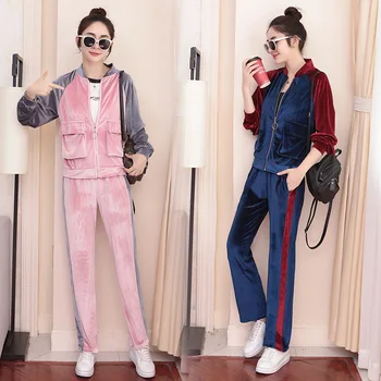 Gold Velvet Loose Show Slender Sleeve Cardigan Trousers Two-piece Set Leisure Sports Suit Female
Gold Velvet Loose Show Slender Sleeve Cardigan Trousers Two-piece Set Leisure Sports Suit Female