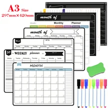 A3 Size Magnetic Monthly Weekly Planner Calendar Table Dry Erase Whiteboard Blackboard Fridge Sticker Message Board Menu
A3 Size Magnetic Monthly Weekly Planner Calendar Table Dry Erase Whiteboard Blackboard Fridge Sticker Message Board Menu