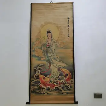 China Antique collection Calligraphy painting Guanyin Blessing painting home decor mural wallpaper
China Antique collection Calligraphy painting Guanyin Blessing painting home decor mural wallpaper