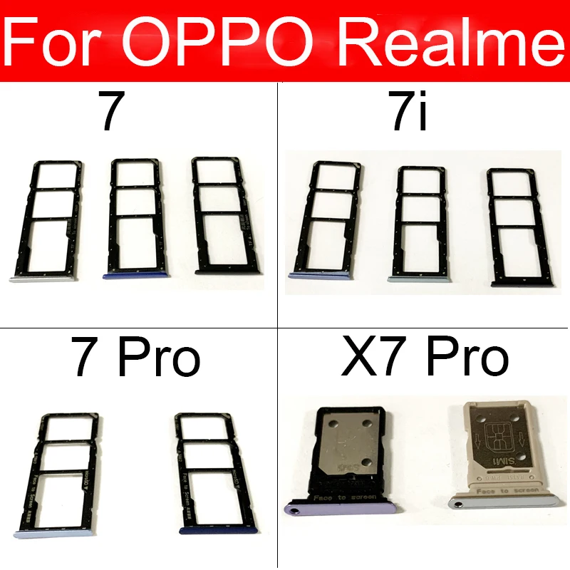 Лоток для SIM-карты OPPO Realme 7 7i X7 Pro 7Pro X7Pro лоток со слотом сим-карты запасные части |