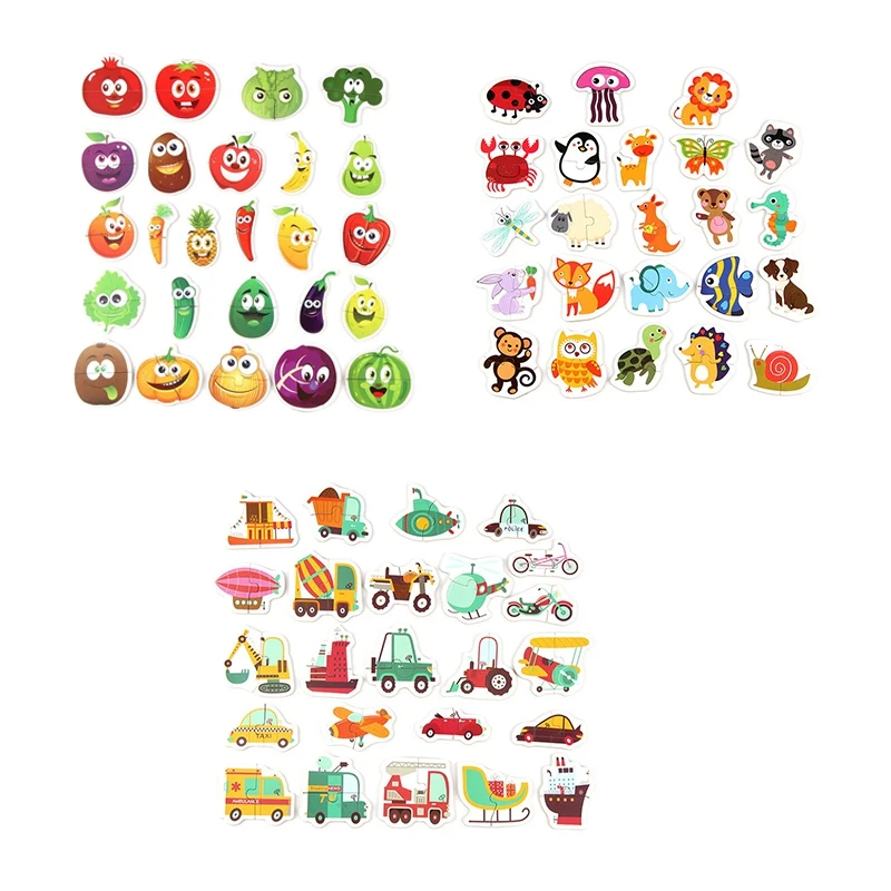 48Pcs Baby Puzzle Jigsaw 24 Patterns Baby Toys Early Education Cartoon Matching Game Children'S Wooden Puzzle Toys Cartoon Anima
48Pcs Baby Puzzle Jigsaw 24 Patterns Baby Toys Early Education Cartoon Matching Game Children'S Wooden Puzzle Toys Cartoon Anima