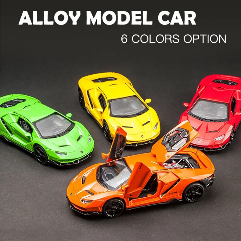 

1:32 Scale Lamborghi LP770 Quattro Diecast Alloy Metal Luxury Car Model Pull Back Car For Children Toys With Collection