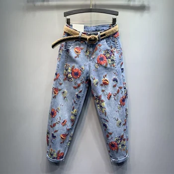 2020 Summer Spring Womens High Waisted Floral Printed Harem Denim Trousers , Korean Ankle Length Jeans Pants for Woman
2020 Summer Spring Womens High Waisted Floral Printed Harem Denim Trousers , Korean Ankle Length Jeans Pants for Woman