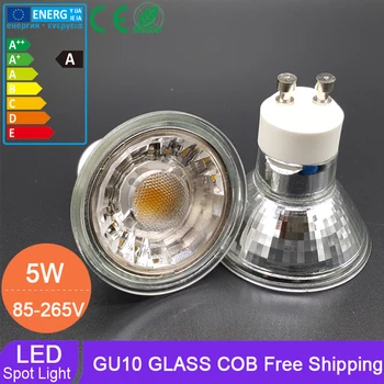 Glass body GU10 E27 MR16 LED Spot light AC110V/220V 5w dimmable COB LED Spotlight bulb warm white cold white
Glass body GU10 E27 MR16 LED Spot light AC110V/220V 5w dimmable COB LED Spotlight bulb warm white cold white