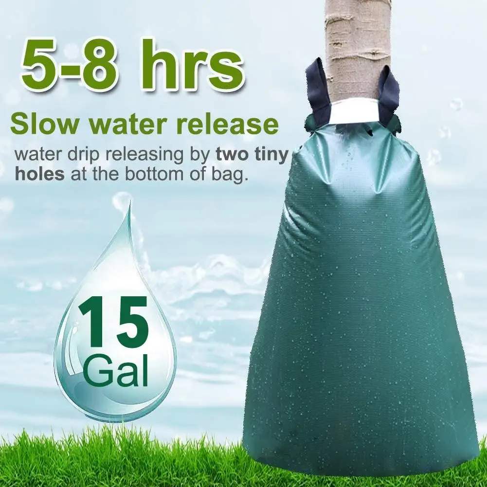 15 Gallon Tree Watering Bag with Heavy Duty Zipper PVC Thickened Green Watering Bag Slow Release Drippers for Trees
15 Gallon Tree Watering Bag with Heavy Duty Zipper PVC Thickened Green Watering Bag Slow Release Drippers for Trees